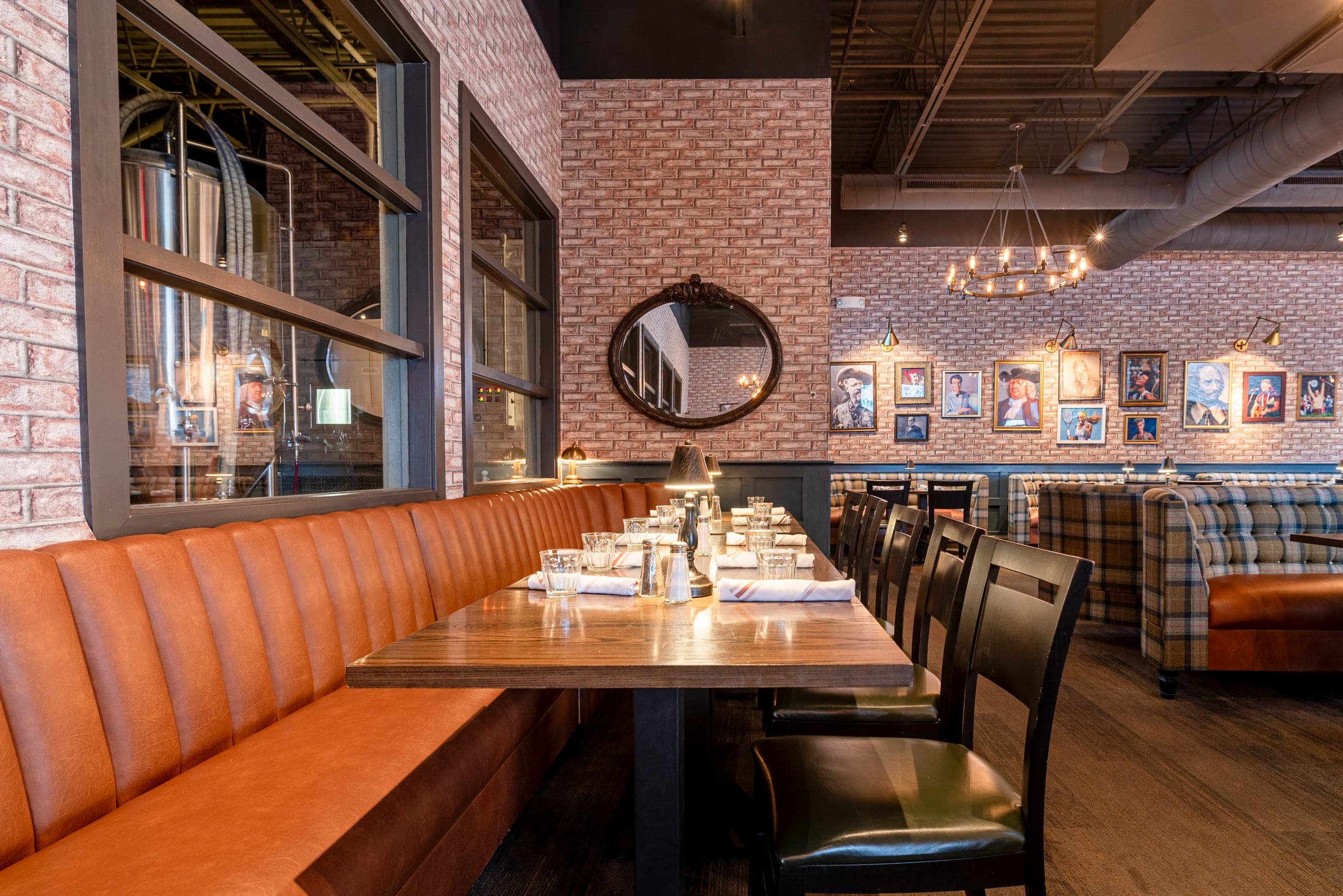 Brewery booth seating at Will's+Bill's – gastropub Berwyn PA Main Line